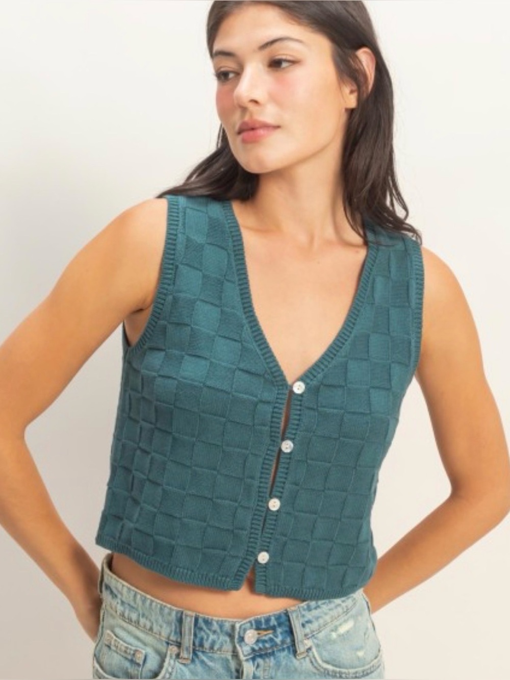 112.  WEAVE PRINT VEST